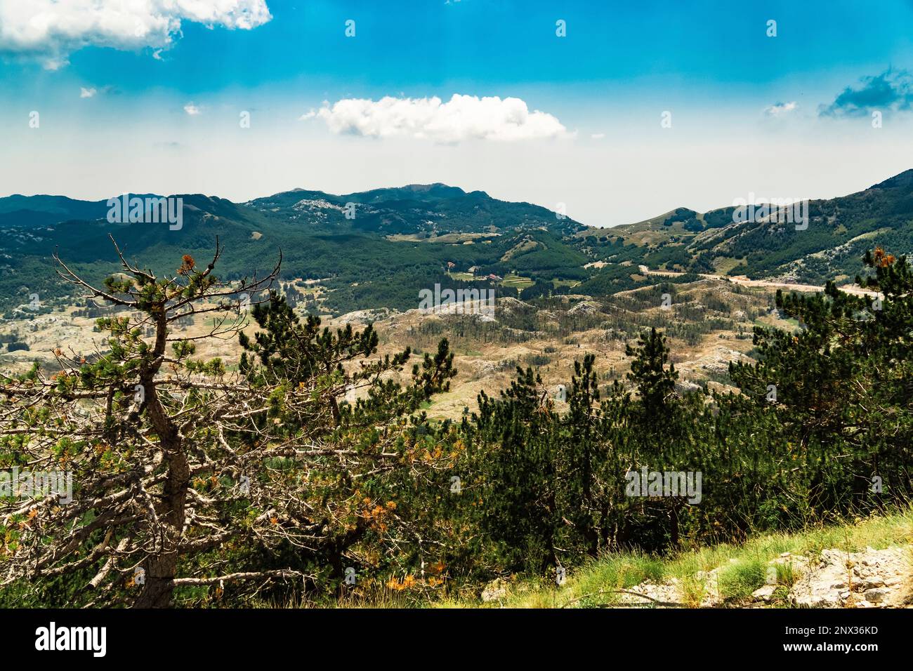 Montenegro. Parco Nazionale di Lovcen. Monte Lovcen. Punto di vista. Popolare attrazione turistica Foto Stock