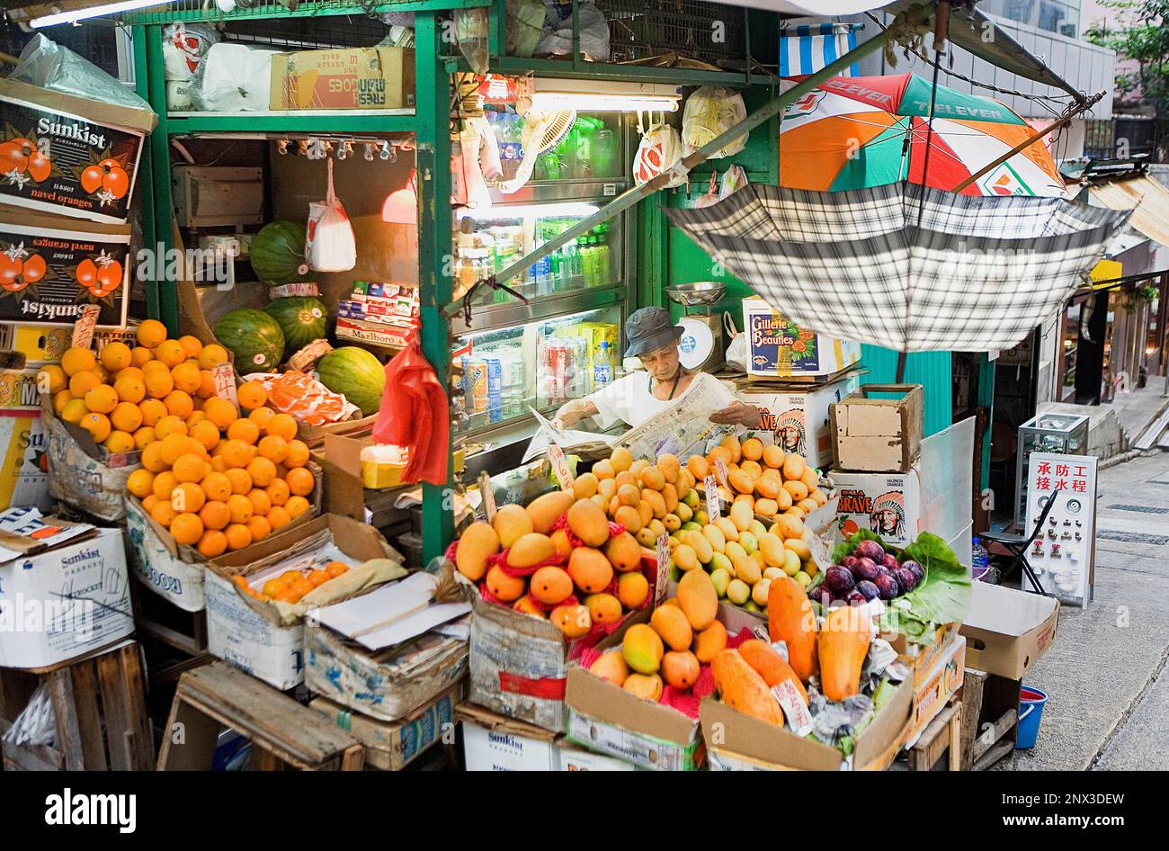 Graham Street Market,centralissima Soho,Hong Kong, Cina Foto Stock