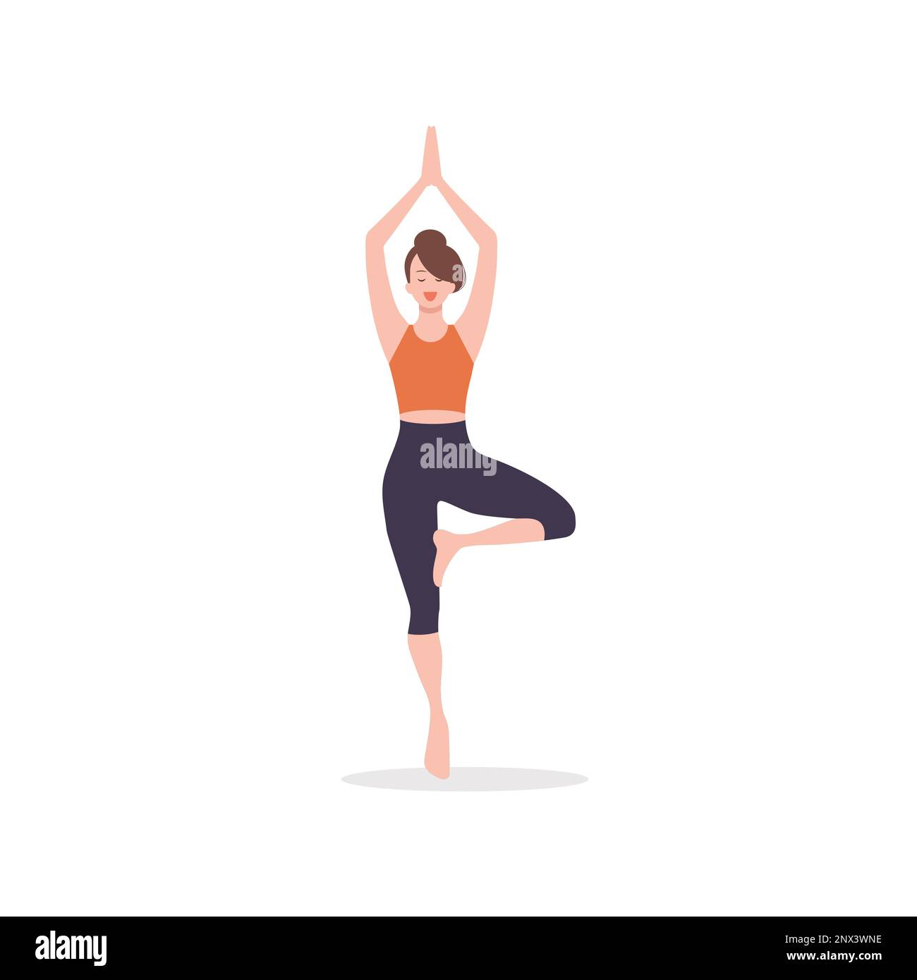 Giovane donna che fa yoga e esercizio di fitness. Illustrazione vettoriale Illustrazione Vettoriale