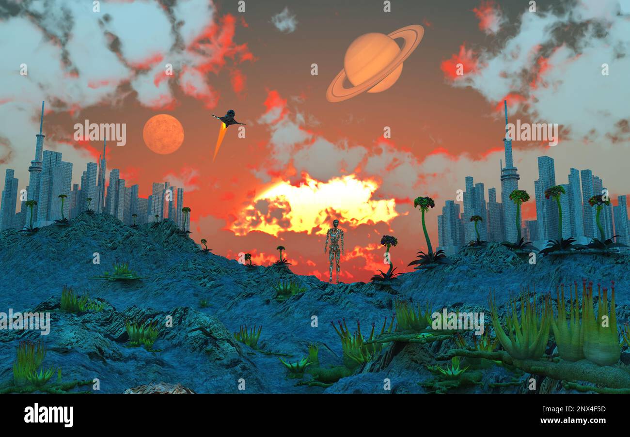 Sistema exoplanet Foto Stock