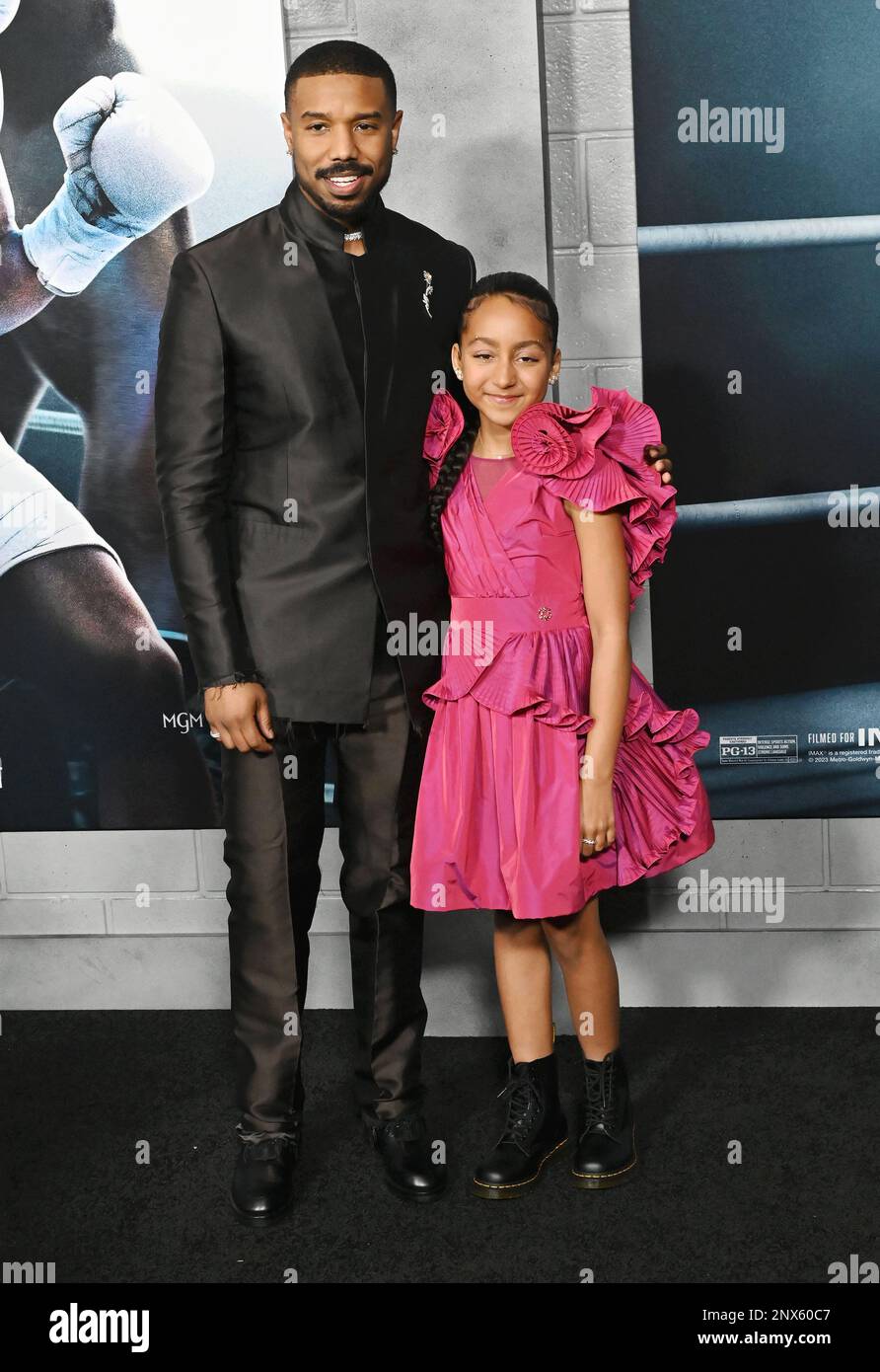 Hollywood, California, Stati Uniti. 27th Feb, 2023. (L-R) Michael B. Jordan e Mila Davis-Kent partecipano alla Los Angeles Premiere di 'CREED III' al TCL Chinese Theatre il 27 febbraio 2023 a Hollywood, California. Credit: Jeffrey Mayer/JTM Photos/Media Punch/Alamy Live News Foto Stock