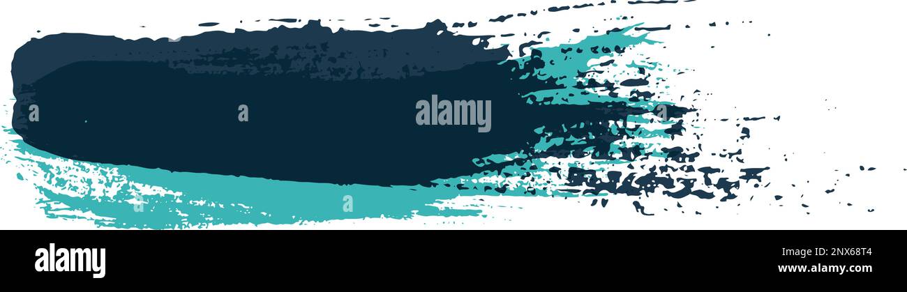 Vettore dei tratti di pennello grunge. Tratti di pennello colorati. Raccolta di tratti di pennello vettoriale blu. Pittura a colori, tratti di pennello d'inchiostro, pennelli, linee. Design e Illustrazione Vettoriale