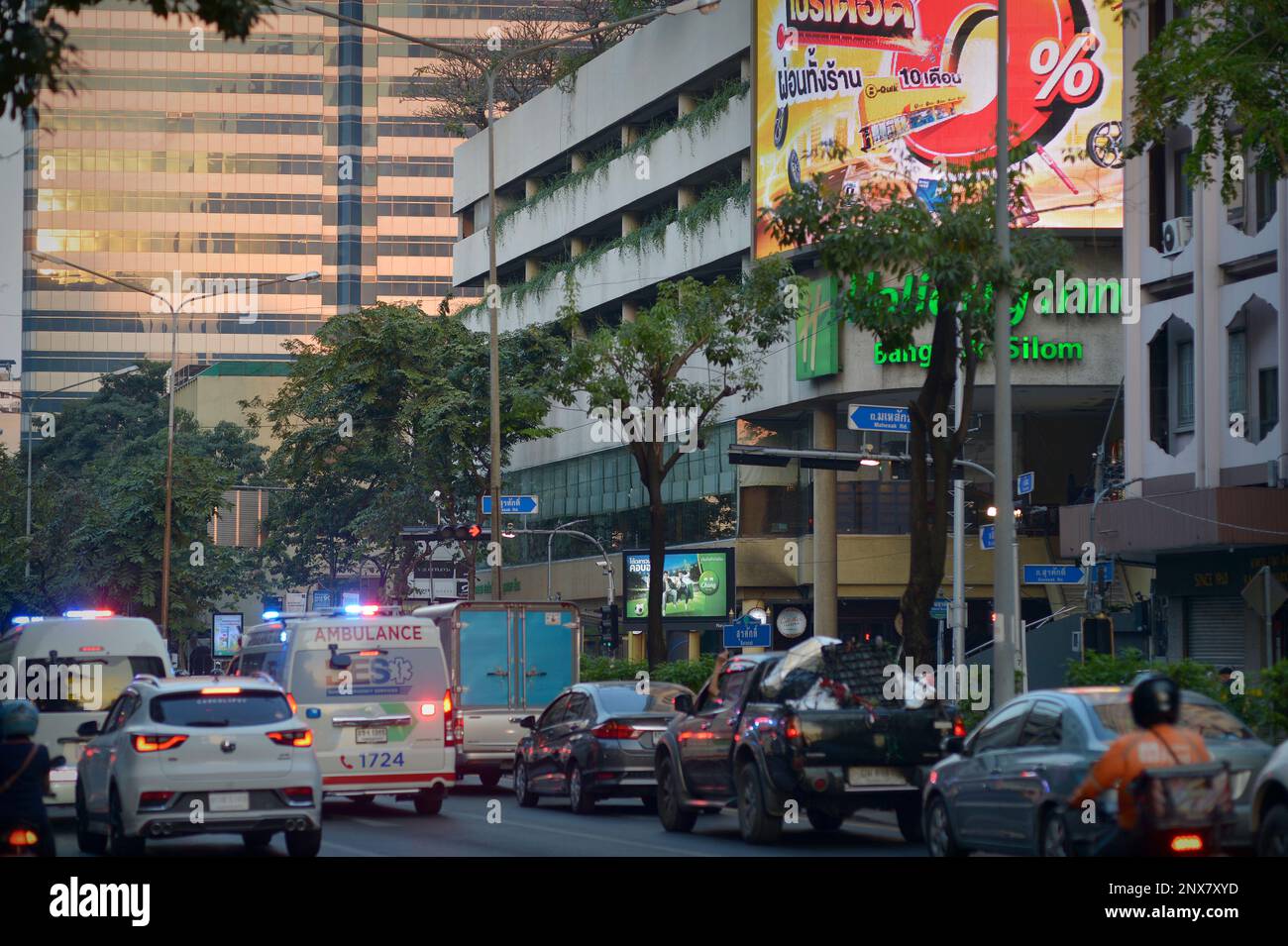 Silom Road Bangkok Thailandia Foto Stock