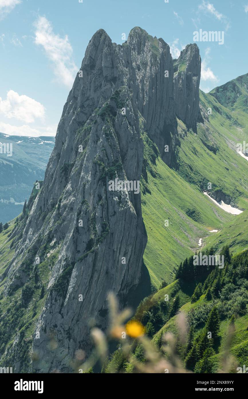 Il valico di saxer luecke alle alpi alpstein in Appenzell Foto Stock