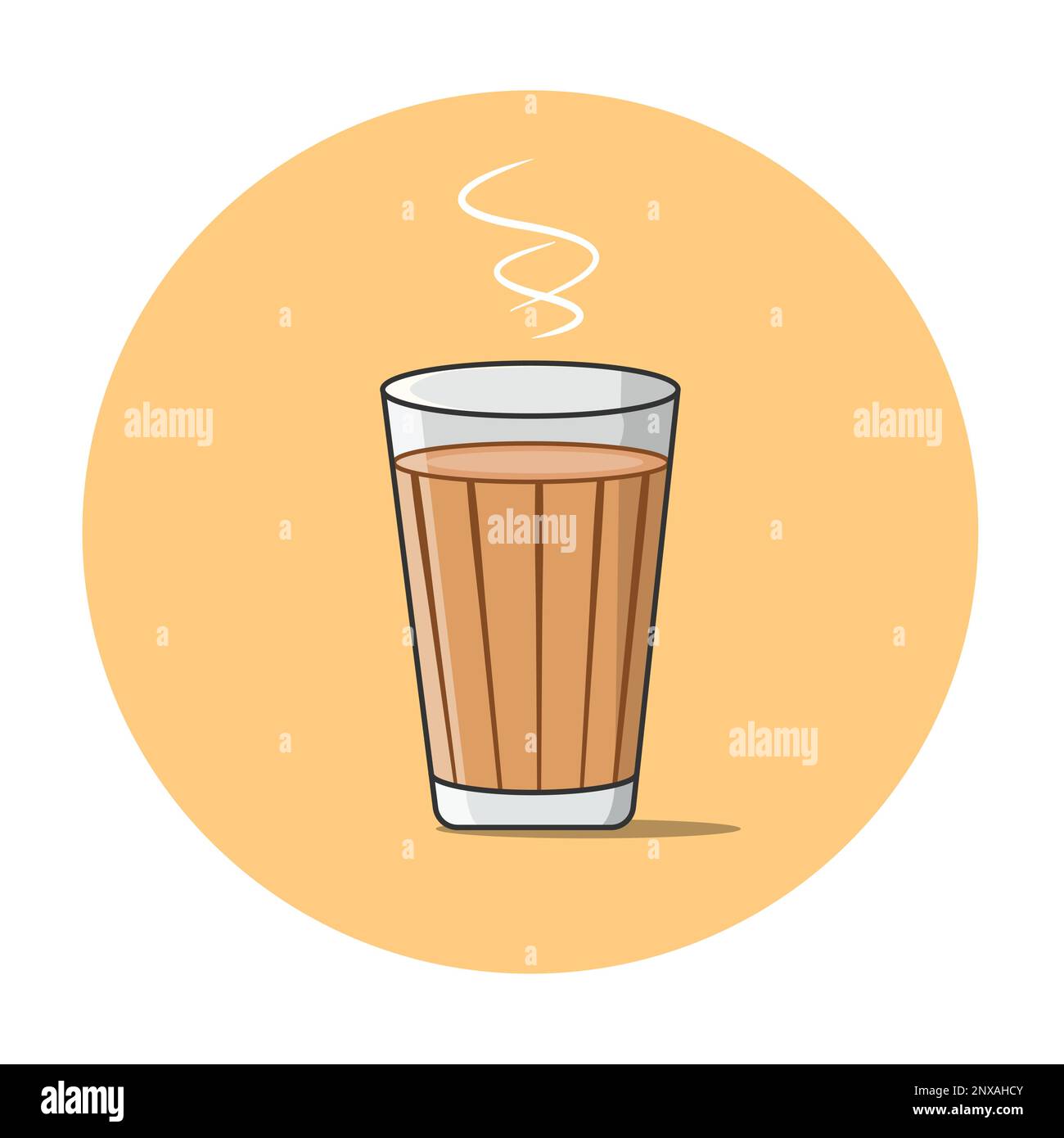 Bevanda calda indiana chai vettore icona . Illustrazione Vettoriale
