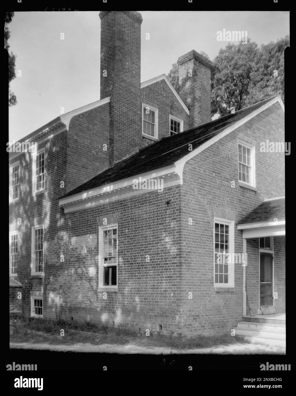 Oakley, Caroline County, Virginia. Carnegie Survey of the Architecture of the South. Stati Uniti Virginia Caroline County, Chimneys, Case, mattoni. Foto Stock