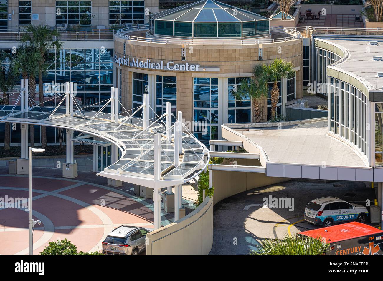 Ingresso al Baptist Medical Center nel centro di Jacksonville, Florida. (USA) Foto Stock