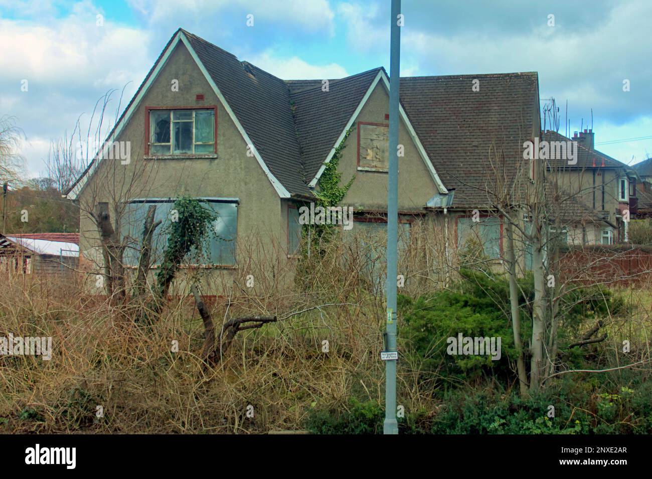 Haunted casa abbandonata dr Sweeney vecchia casa 1016 Great Western Road Glasgow, Scozia, Regno Unito Foto Stock