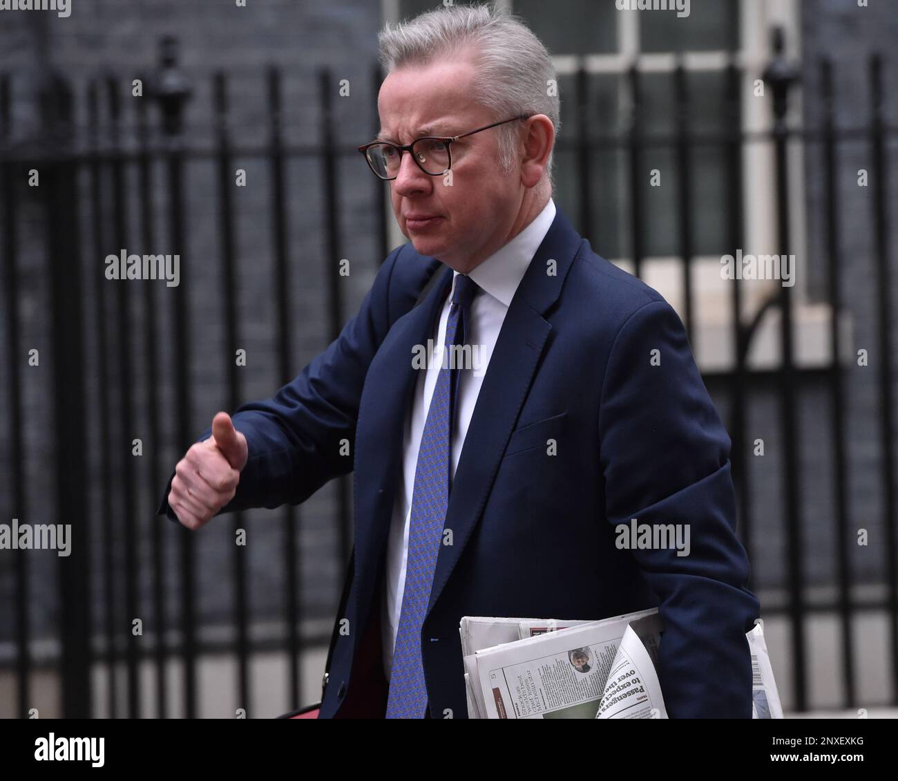 Londra, Inghilterra, Regno Unito. 1st Mar, 2023. MICHAEL GOVE, Segretario di Stato per il livellamento, gli alloggi e le comunità e Ministro per le relazioni intergovernative, si accanisce a Downing Street. (Credit Image: © Thomas Krych/ZUMA Press Wire) SOLO PER USO EDITORIALE! Non per USO commerciale! Credit: ZUMA Press, Inc./Alamy Live News Foto Stock