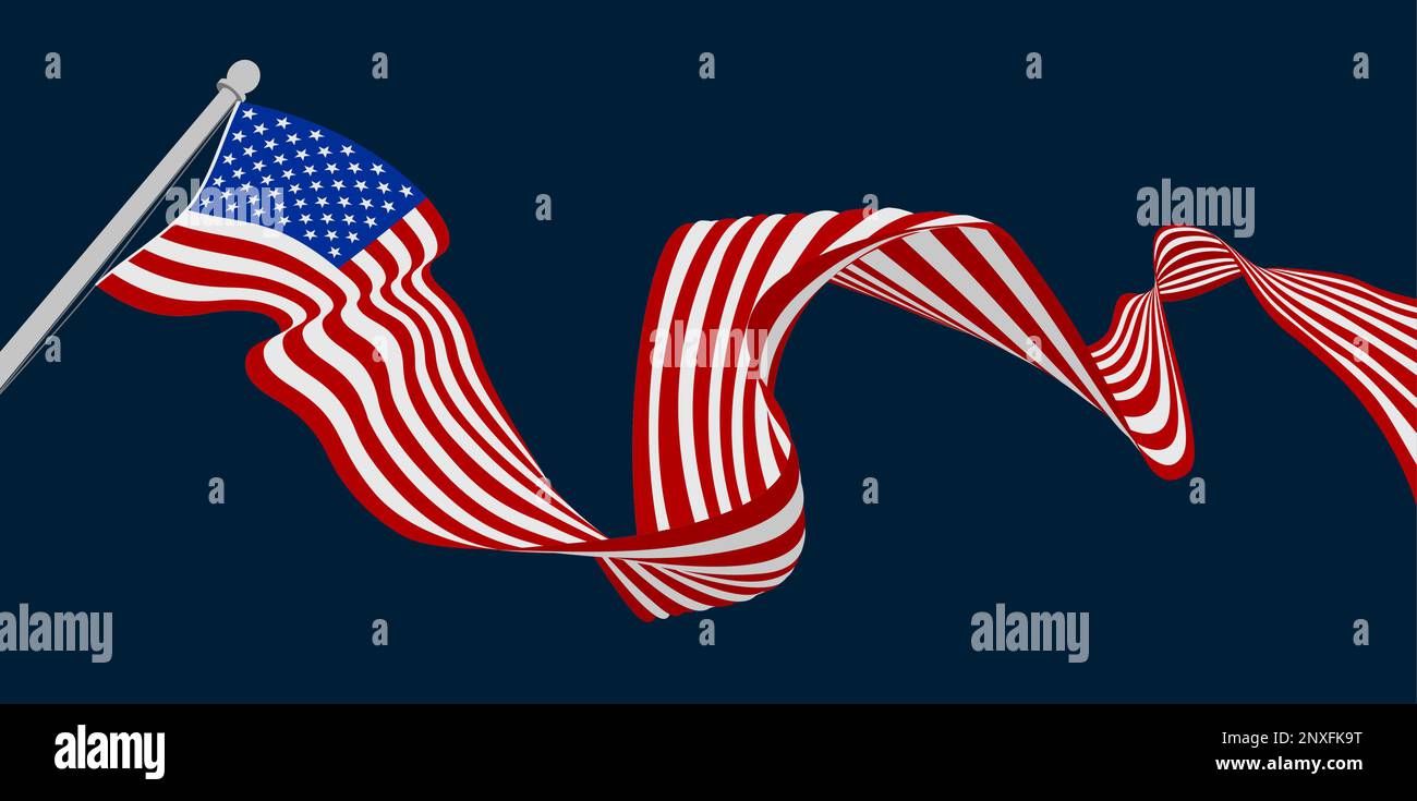 Bandiera americana Design Illustrazione Vettoriale