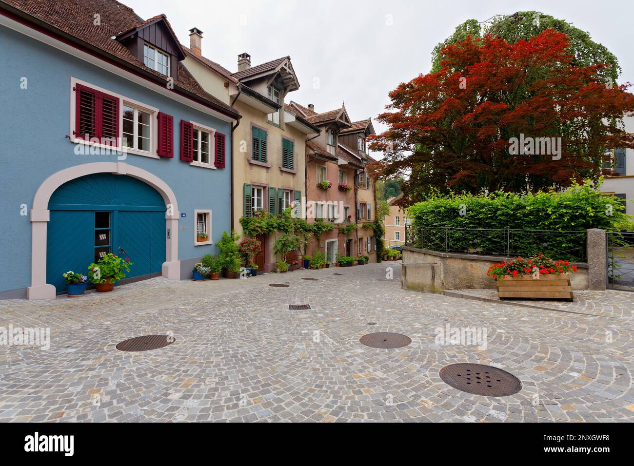 Città vecchia di Laufenburg, Canton Argovia, Svizzera Foto Stock