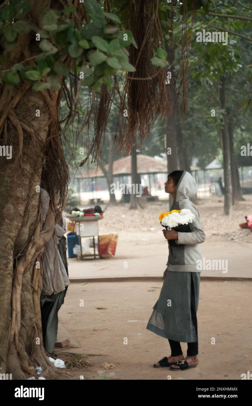 Affollata foto di strada a Dhaka, Bangladesh. Foto Stock