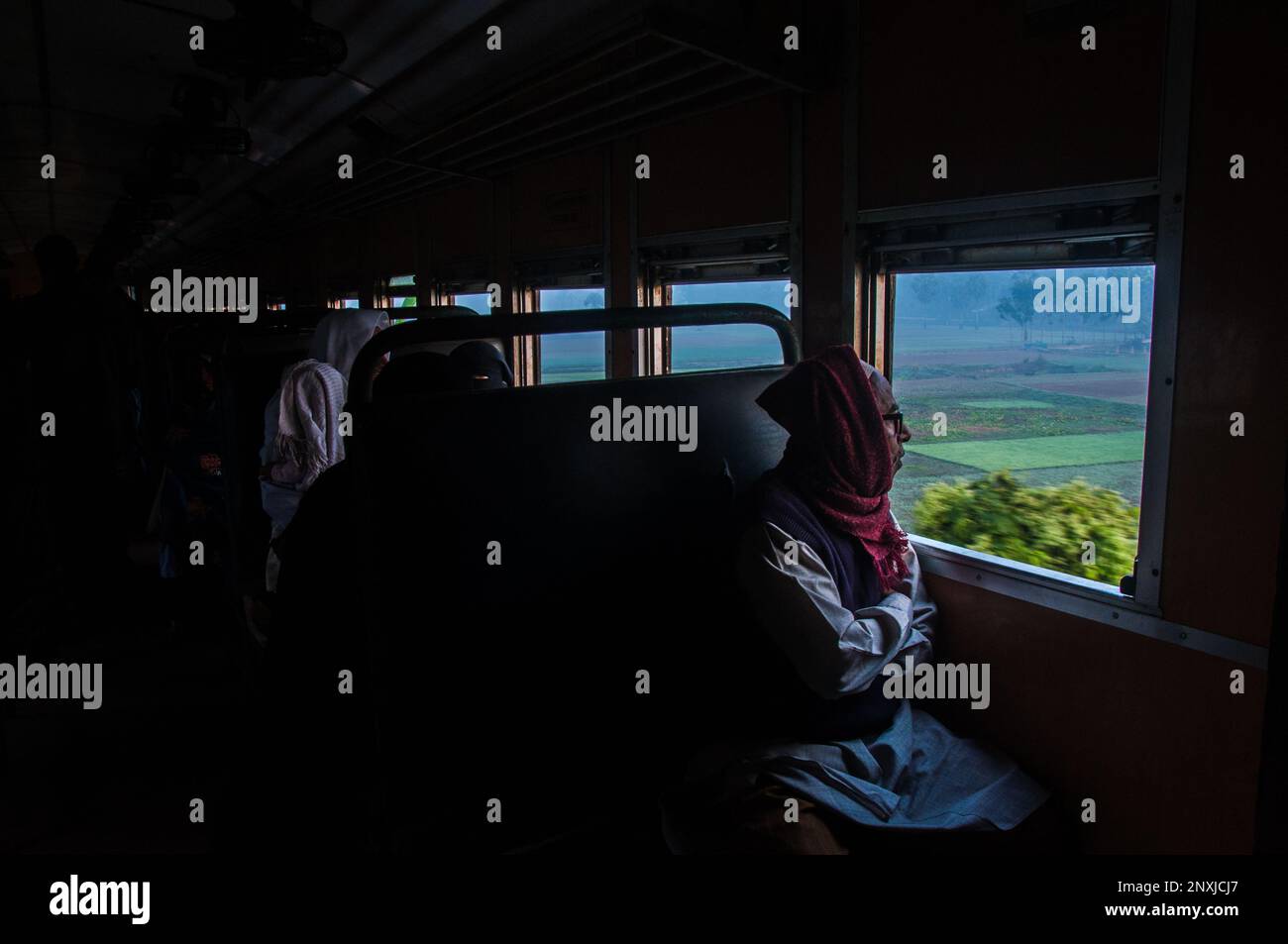 Un viaggio in treno in Bangladesh. Foto Stock