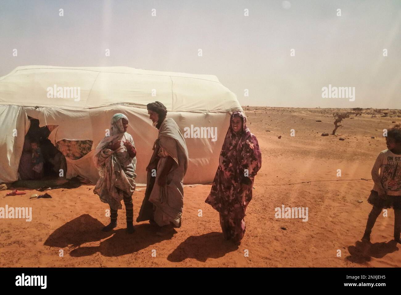 Mauritania, dintorni Chinguetti, nomadi Foto Stock