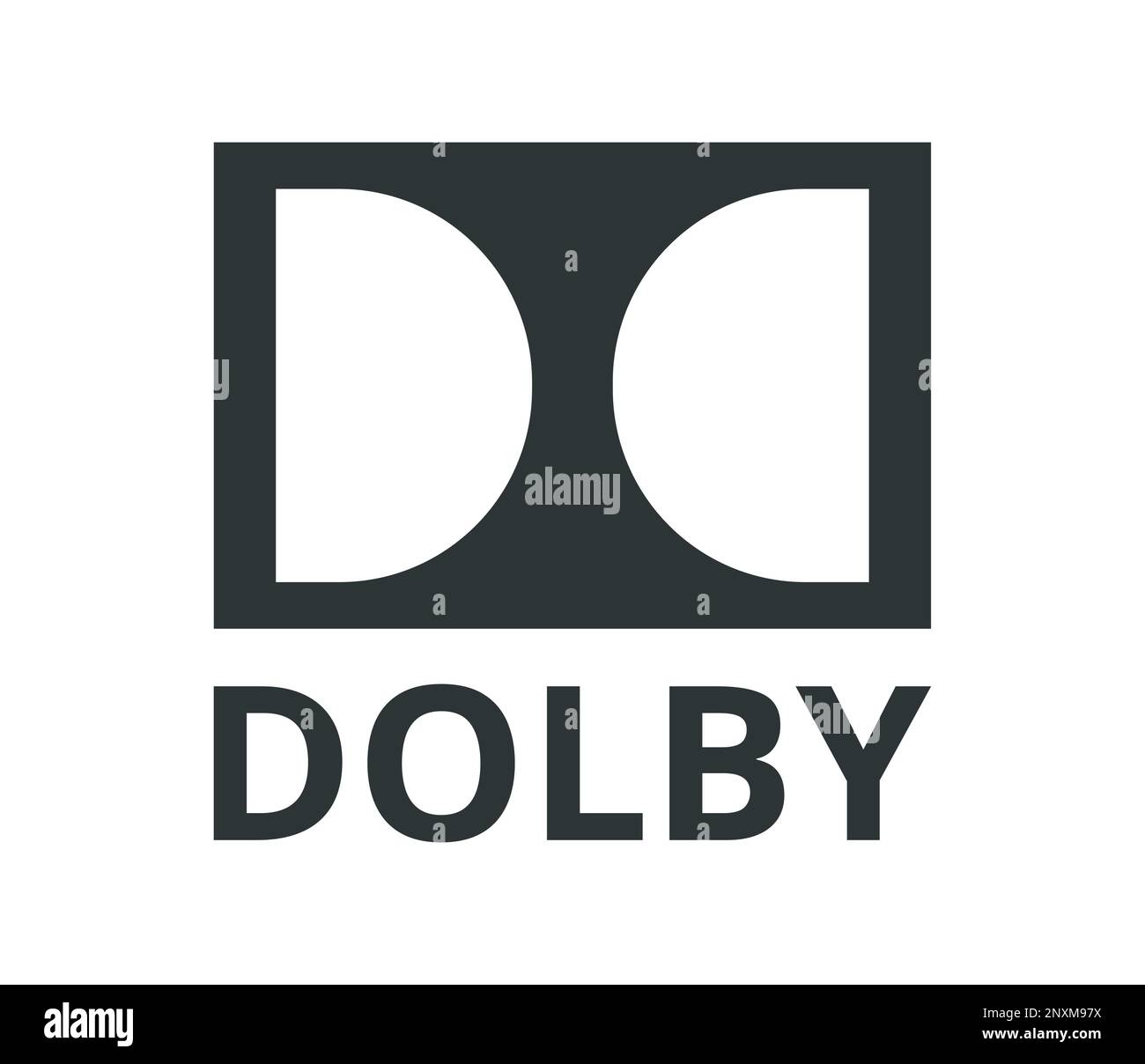 Icona Dolby monocromatica. Simbolo del vettore di disegno piatto. Illustrazione Vettoriale