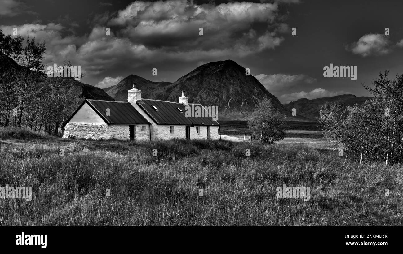 Black Rock Cottage a Glencoe Foto Stock