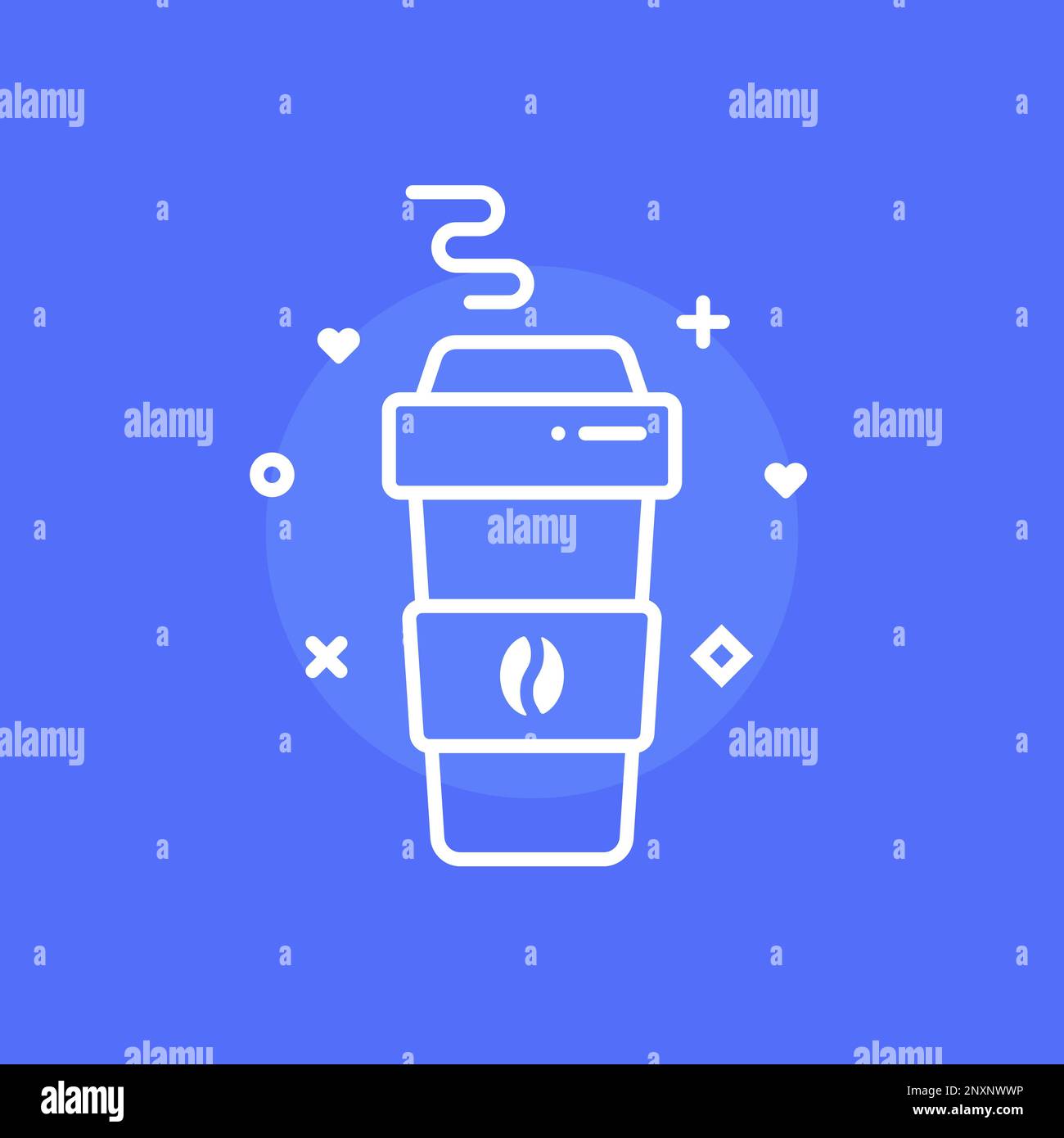 cartone animato semplice tazza di carta da caffè Illustrazione Vettoriale