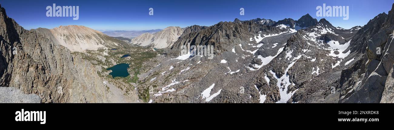 Panorama del bacino del Palisade preso dal lato di due Eagle Peak Foto Stock