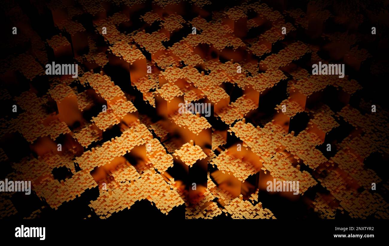 Disegno sismico astratto con superficie mobile. Design. Concetto di gioco digitale retrò Foto Stock