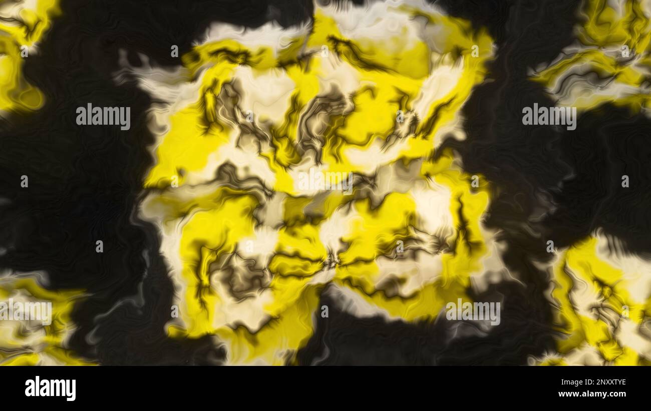 Quadrato astratto con pattern al plasma. Movimento. Forme geometriche astratte con motivo in marmo specchiato. Punti quadrati con vibranti campioni di plasma astratto Foto Stock