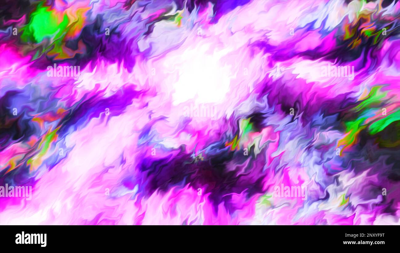 Radiazione ad onda luminosa. Movimento. Ripple vivaci e colorate con emissioni di luce. Animazione astratta dei raggi luminosi con effetto delle radiazioni al plasma. Foto Stock