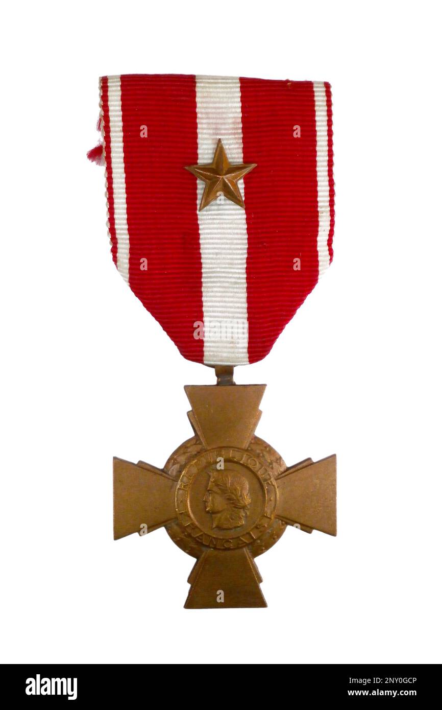 La Croix de la valeur Militaire (in inglese: Croce per Valour militare) è una decorazione militare della Francia. Riconosce un individuo che ha conferito un denti Foto Stock