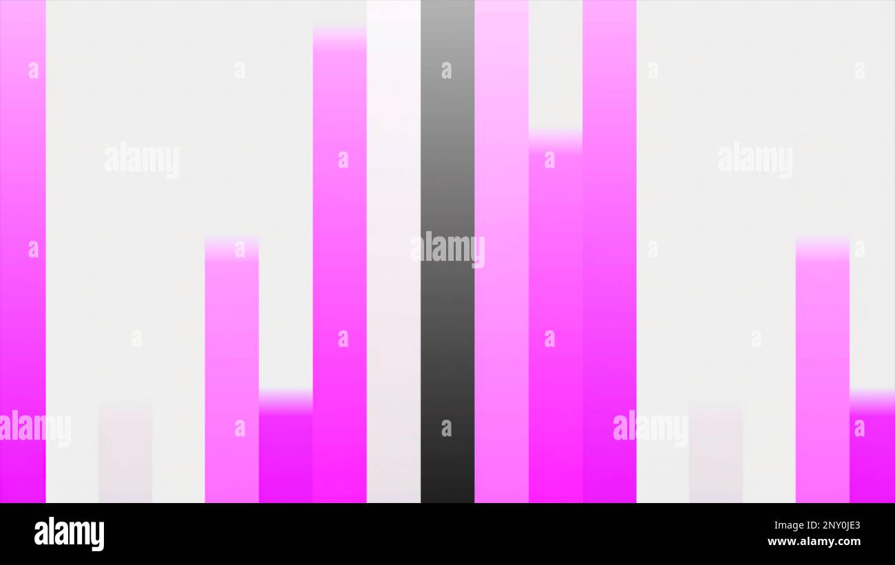 Movimento dinamico di linee colorate su sfondo bianco. Movimento. Le belle strisce semplici si muovono a riposo per la transizione. Sfondo animato con movimento Foto Stock