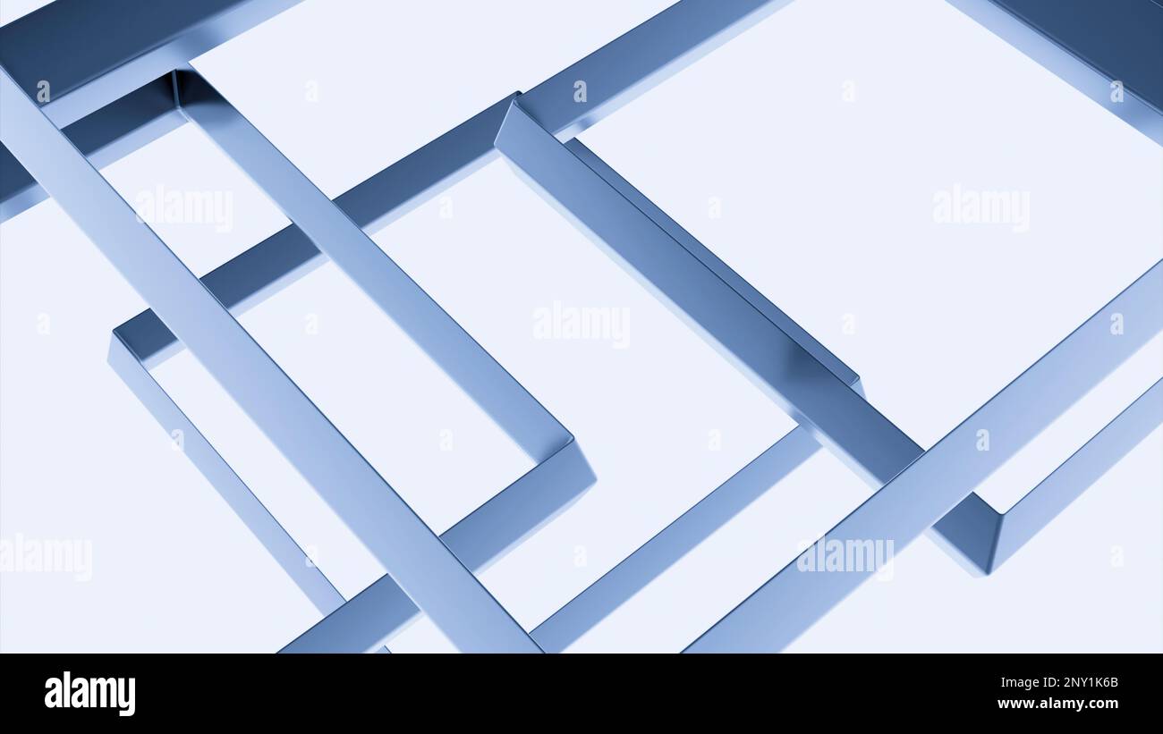 Sfondo blu e viola. Design. Pavimento scorrevole composto da quadrati in animazione. Riprese in 4K di alta qualità Foto Stock