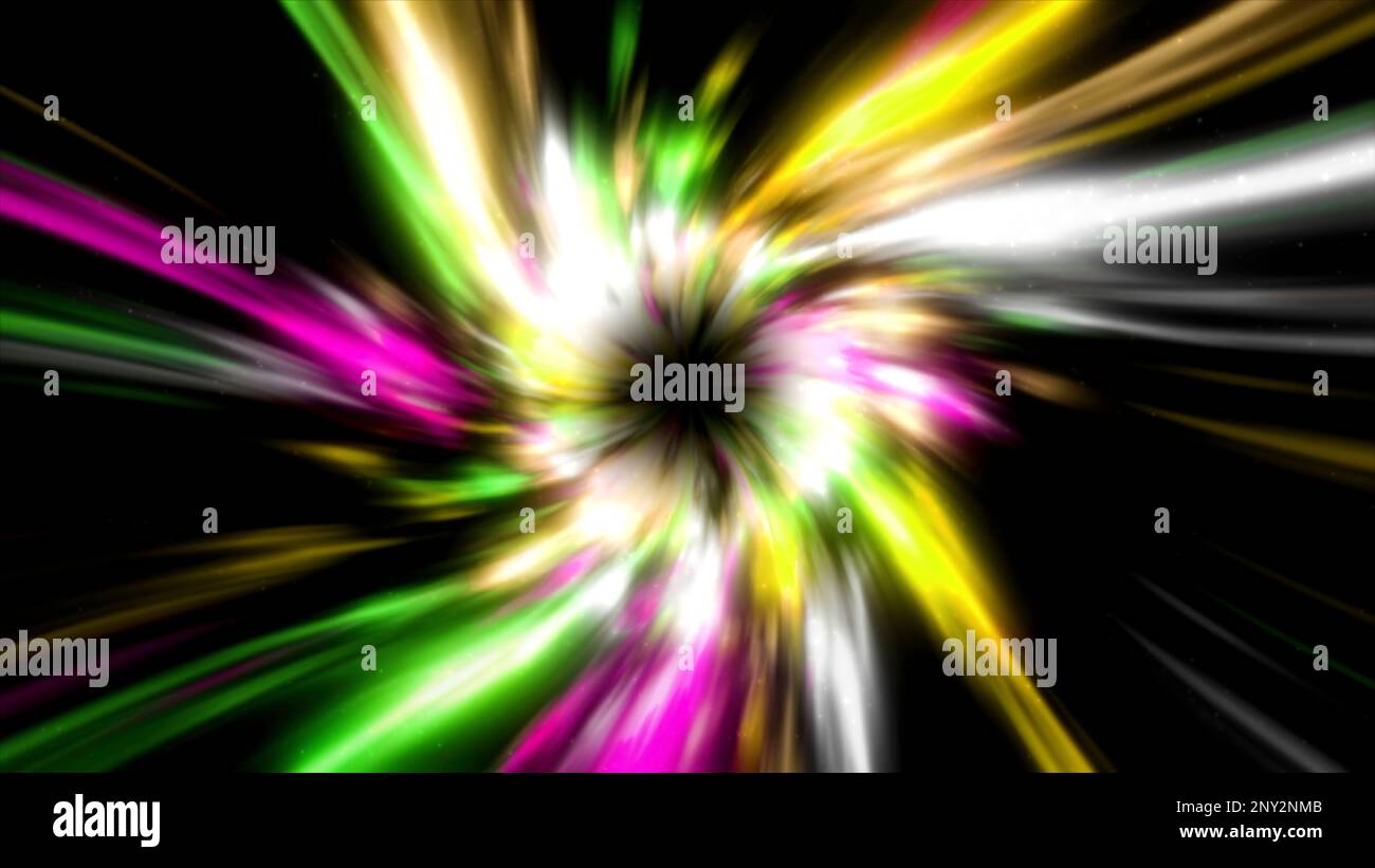 Astratto iperspazio accelera il tunnel multicolore con effetto ipnotico. Movimento. Tunnel futuristico per la realtà virtuale sci fi Foto Stock
