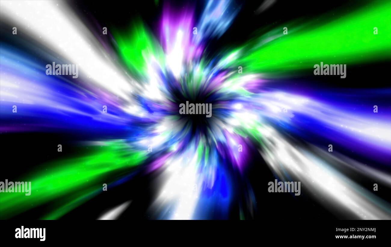 Astratto iperspazio accelera il tunnel multicolore con effetto ipnotico. Movimento. Tunnel futuristico per la realtà virtuale sci fi Foto Stock