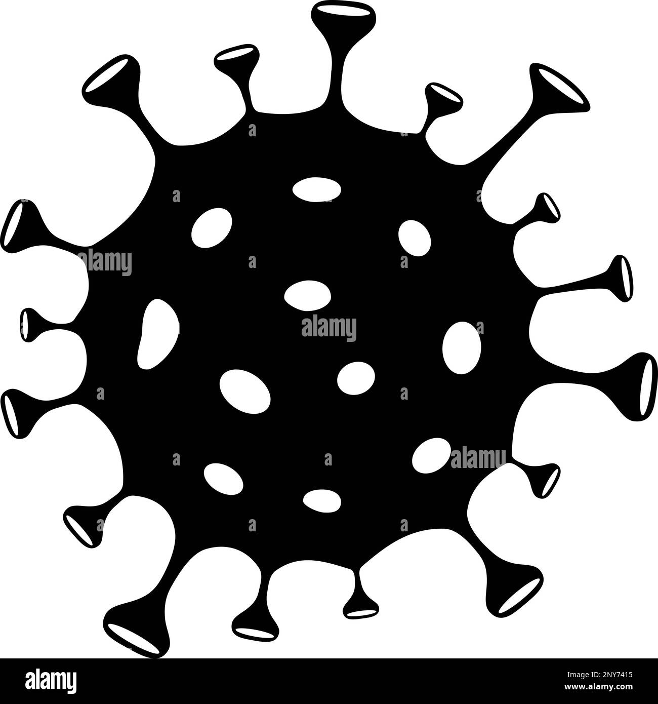 Icona di un virus o di un batterio come concetto di pandemia, epidemia o diffusione della malattia Illustrazione Vettoriale