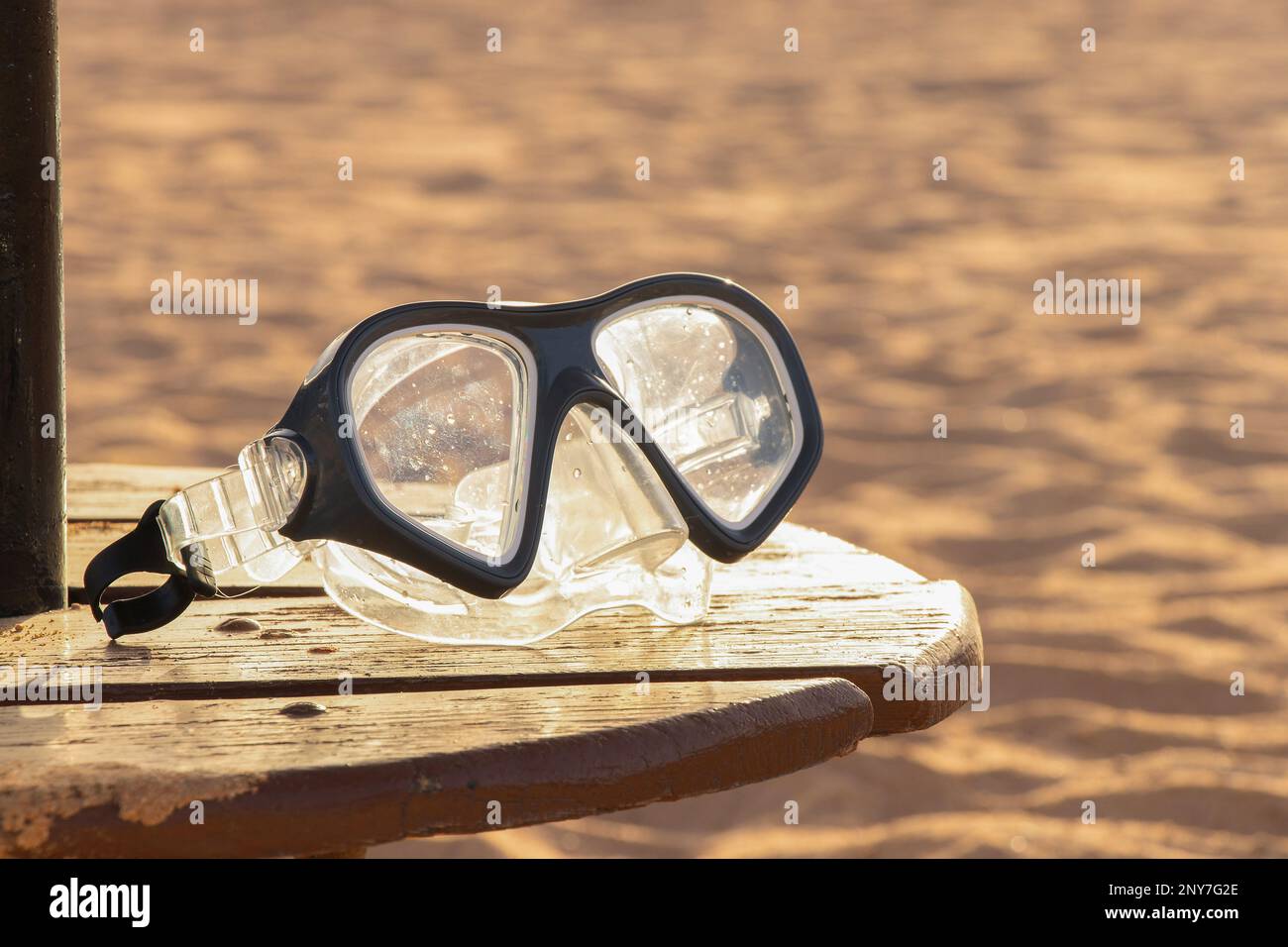 maschera per immersioni si trova sabbia in egitto Foto Stock