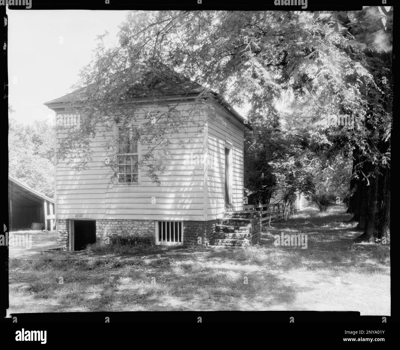 Tuckahoe, Contea di Goochland, Virginia. Carnegie Survey of the Architecture of the South. Stati Uniti Virginia Goochland County, Clapboard siding, annessi. Foto Stock