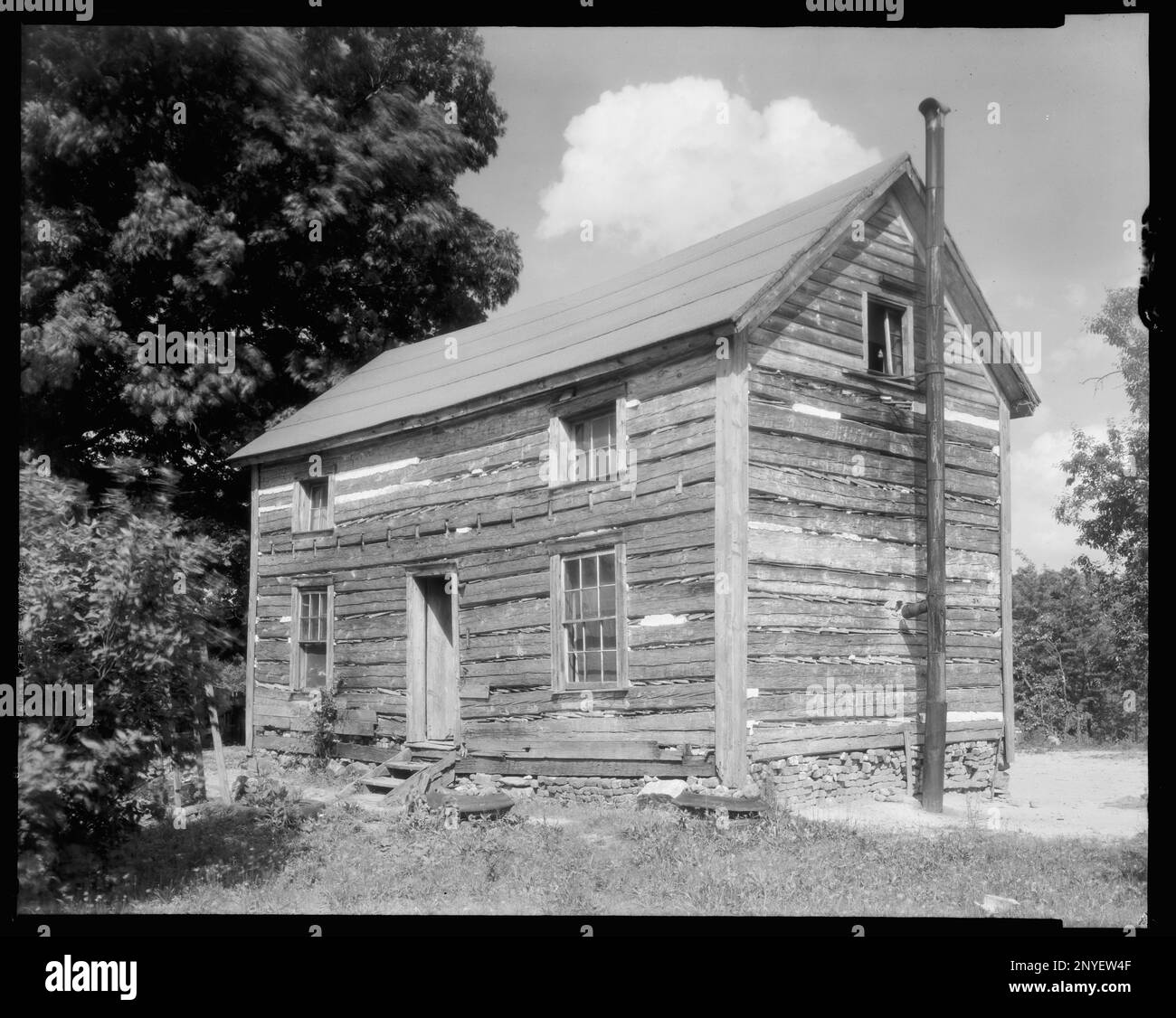 Log Cabin, Contea di Spotsilvania, Virginia. Carnegie Survey of the Architecture of the South. Stati Uniti Virginia Spotsilvania County, Log Cabins. Foto Stock