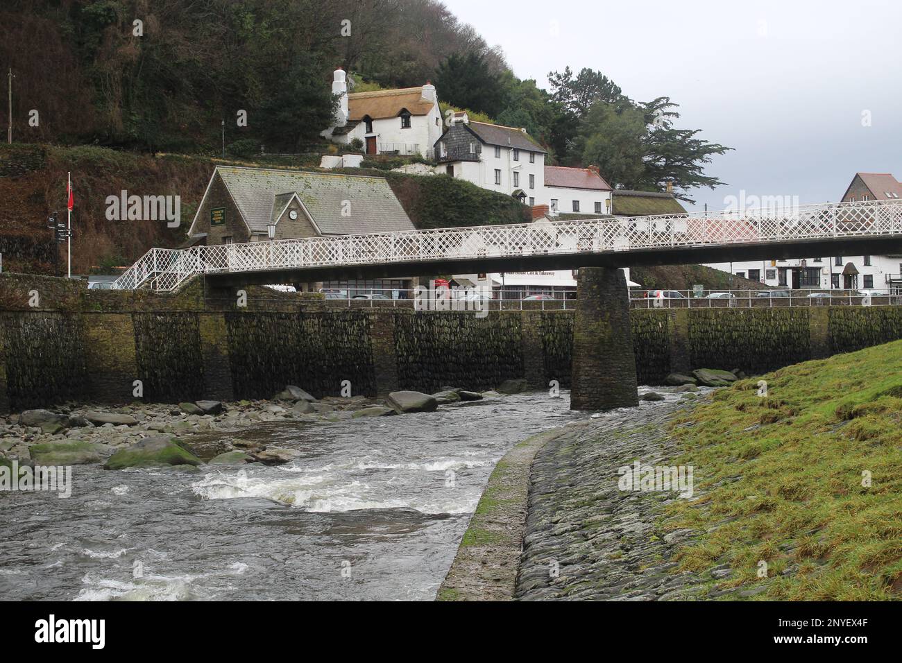 LYNMOUTH, DEVON, Regno Unito - 29 GENNAIO 2017 West Lyn River Foto Stock