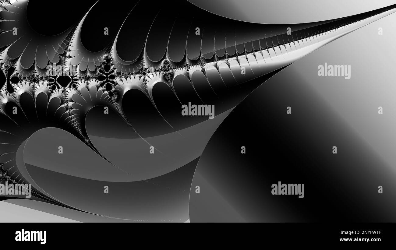 Disegno Fractal generato dal computer astratto. Un frattale è un modello senza fine. I frattali sono modelli infinitamente complessi che sono auto-simili attraverso Foto Stock