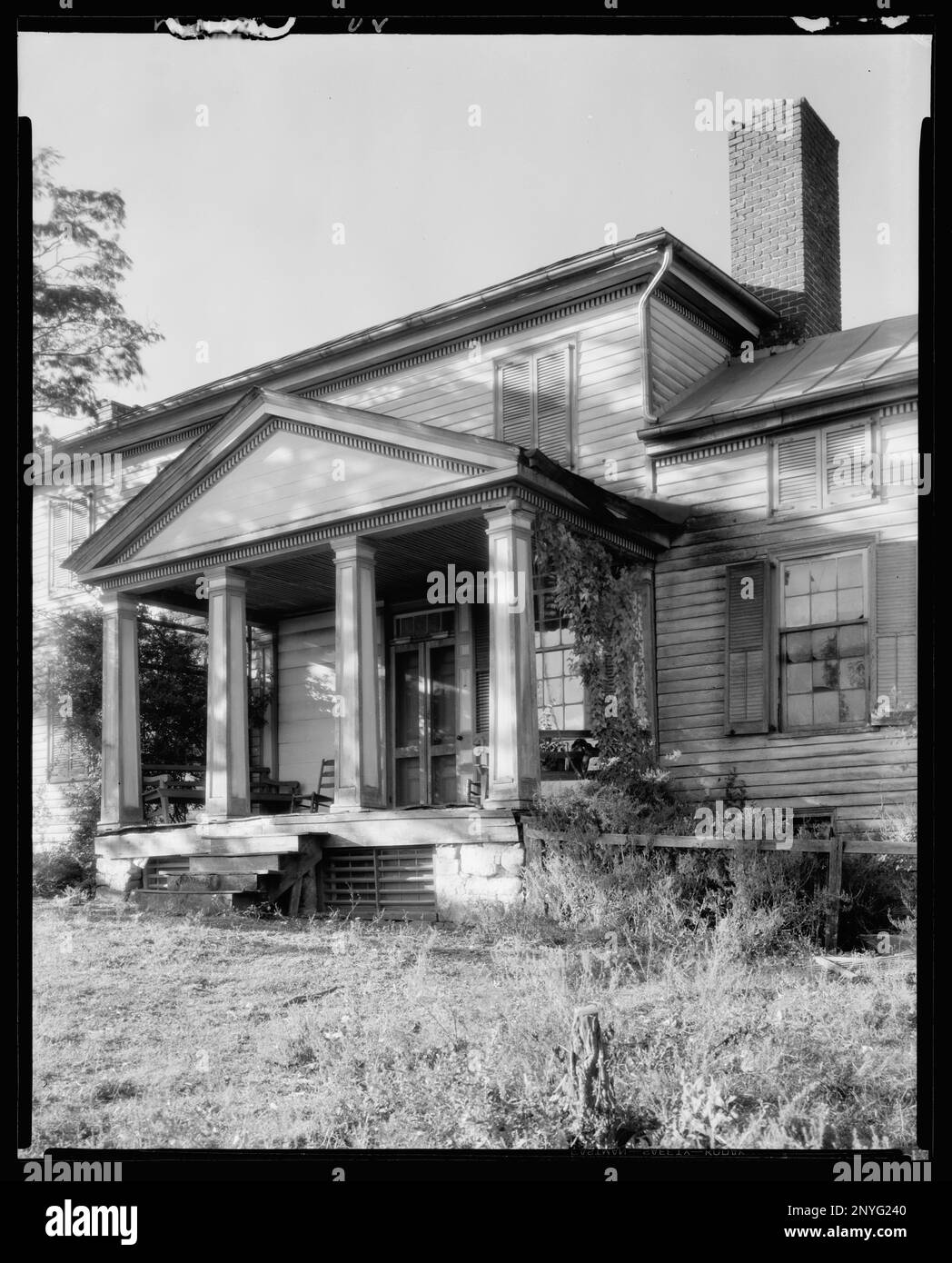 Brown's Cove, casa bruciata, Albemarle County, Virginia. Carnegie Survey of the Architecture of the South. Stati Uniti Virginia Albemarle County Brown's Cove, Porches, Houses. Foto Stock