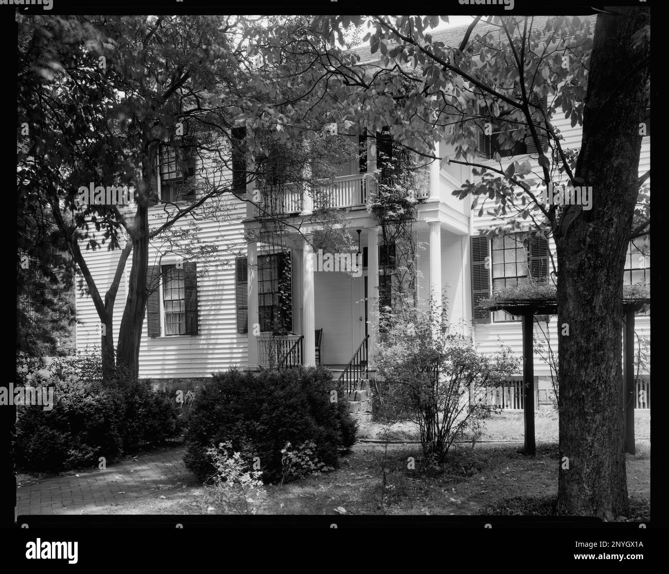 John Haywood House, Raleigh, Wake County, North Carolina. Carnegie Survey of the Architecture of the South. Stati Uniti North Carolina Wake County Raleigh, balconi, colonne, case, viti. Foto Stock