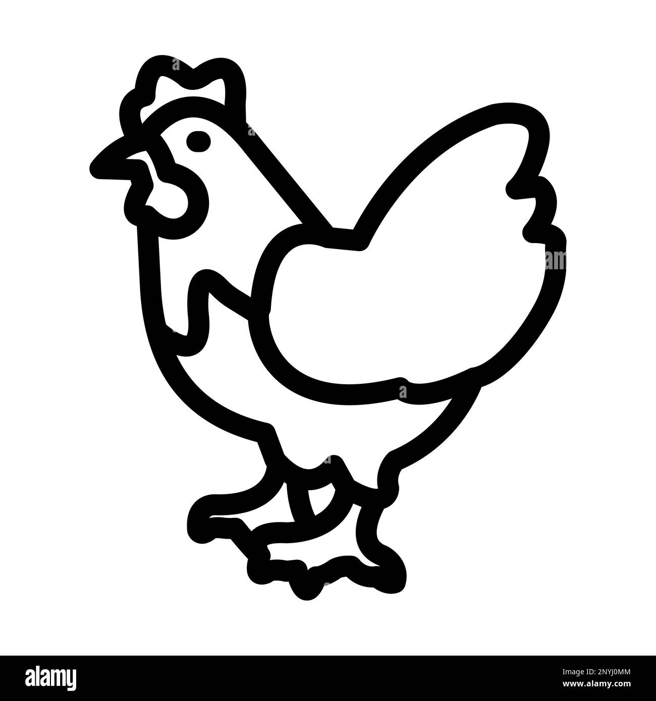 Icona Chicken Thick Line Foto Stock