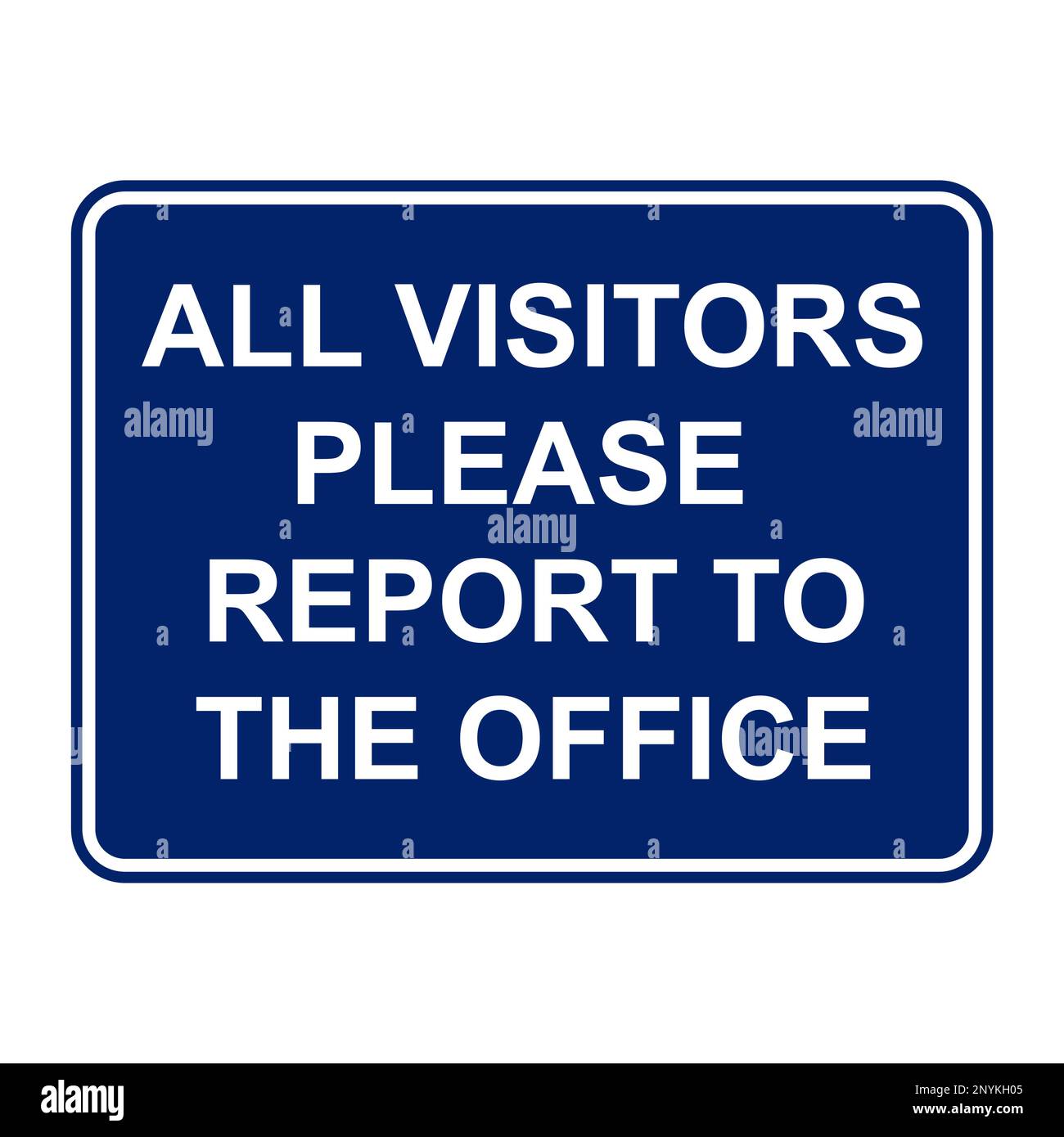 Tutti i visitatori si prega di riferire all'ufficio - Ufficio Indoor Sign Illustrazione Vettoriale