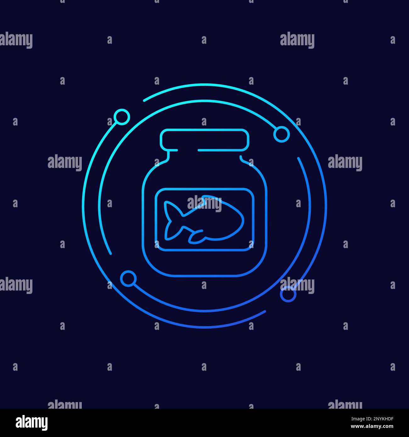 Olio di pesce icona, design lineare Illustrazione Vettoriale