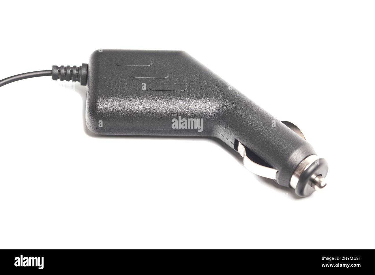 spina per cavo e accendisigari, isolata su sfondo bianco. Foto Stock