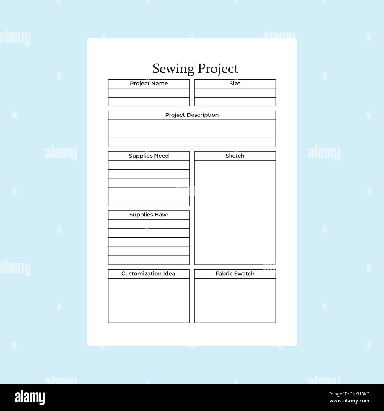 Interno KDP del giornale del progetto di cucito. Cucire il tracker dei dati aziendali e il customer review checker interno. Interno KDP di un registro. Design alla moda Illustrazione Vettoriale