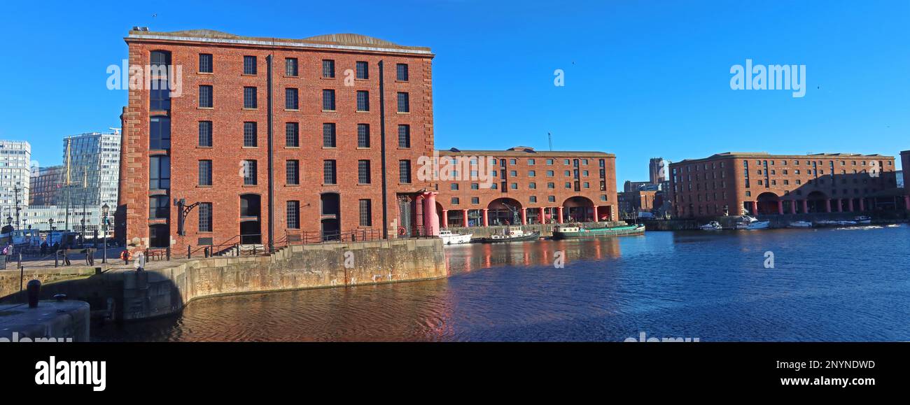 Colonne e magazzini del Royal Albert Dock Complex 1846 a Liverpool, Merseyside, Inghilterra, Regno Unito, L3 4AF Foto Stock