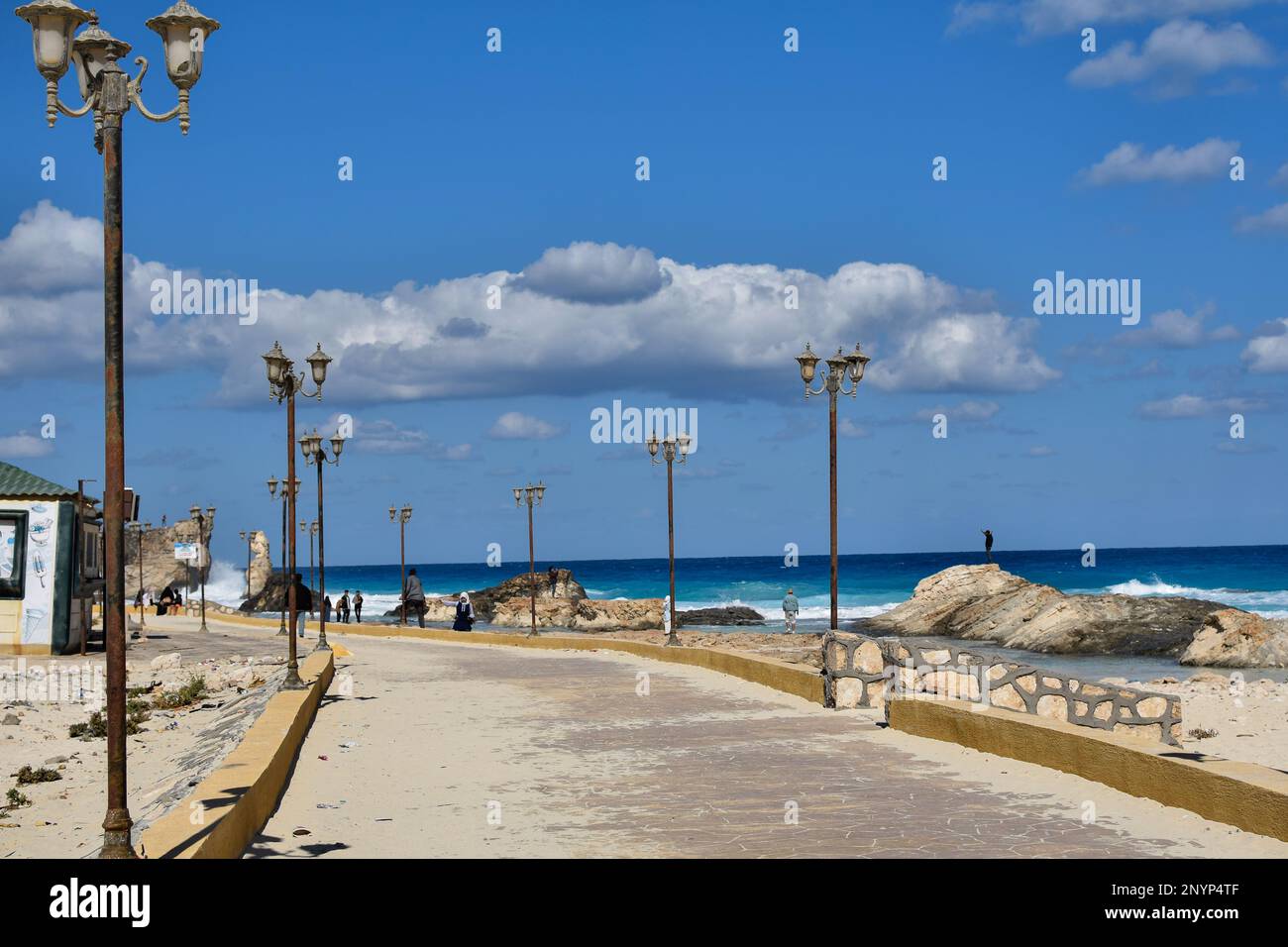 Vista sulla spiaggia di Cleopatra in marsa matrouh egitto Foto Stock