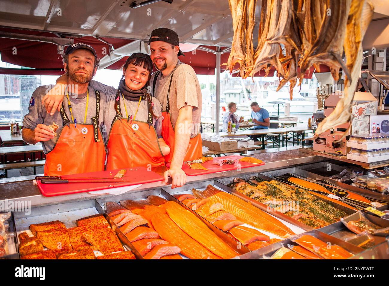 Mercato del pesce ,Bergen, Norvegia. Foto Stock