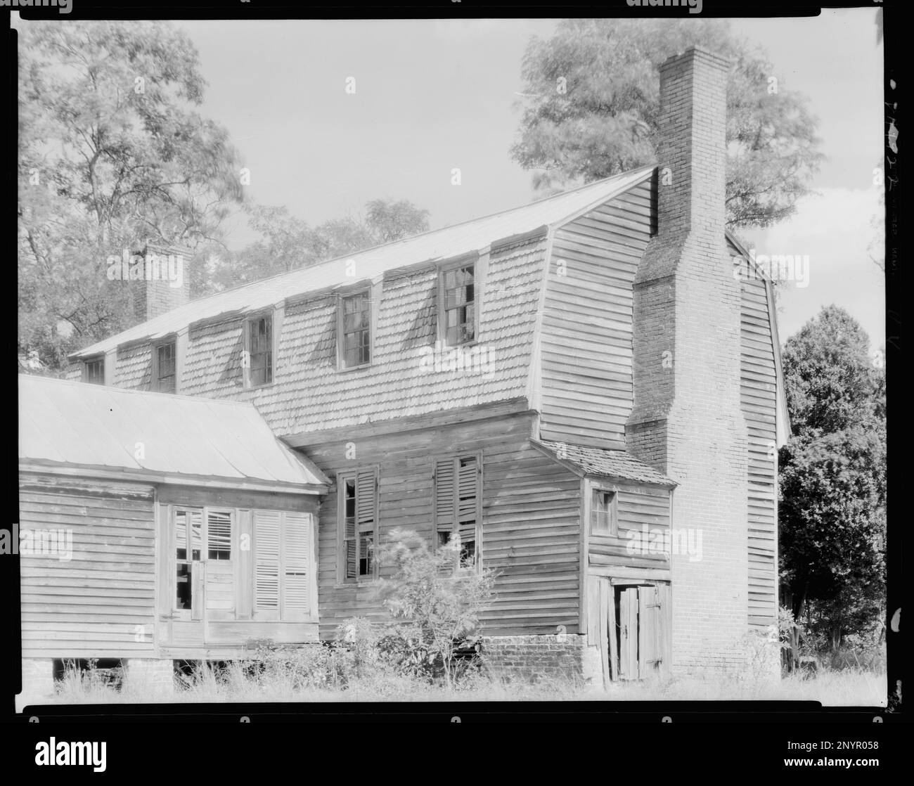 Little Plymouth, King & Queen County, Virginia. Carnegie Survey of the Architecture of the South. Stati Uniti Virginia King & Queen County, Gambrel tetti, Chimneys, Case. Foto Stock