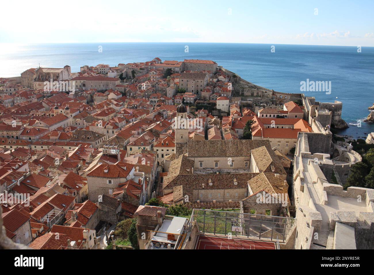 Vista panoramica della città vecchia di Dubrovnik, Croazia Foto Stock