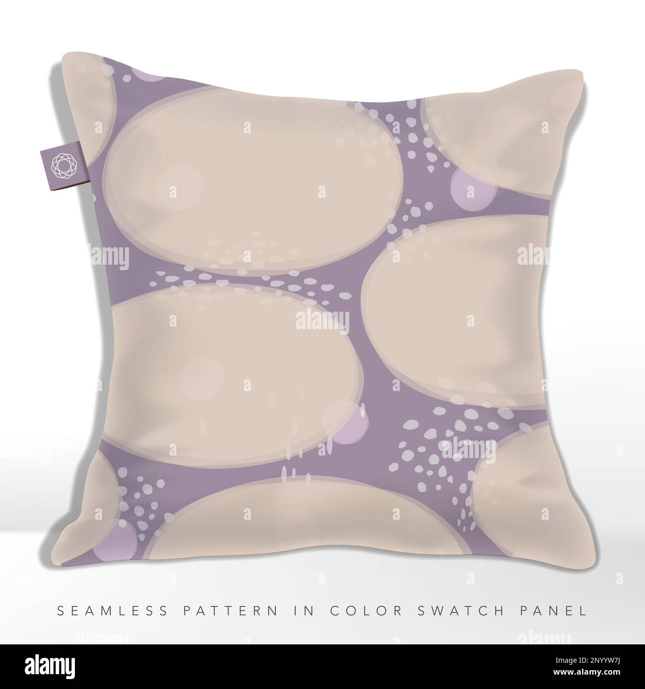 Vector tradizionale stile giapponese Arte astratta Contemporanea senza cuciture modello, beige e viola Illustrazione Vettoriale