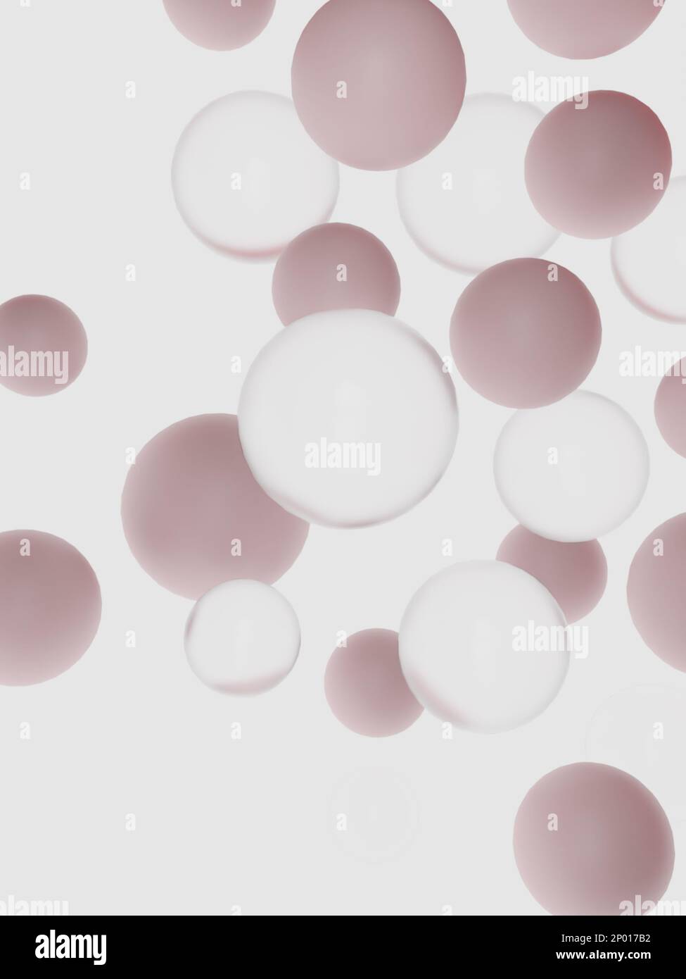 3D rendering sfere di vetro acrilico rosa o trasparente sfondo astratto. Foto Stock